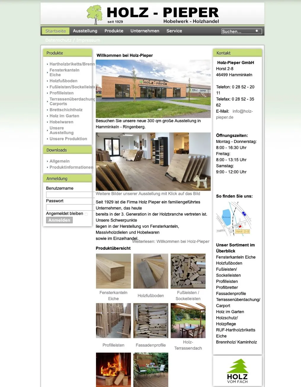 Alte Webseite von Holz-Pieper